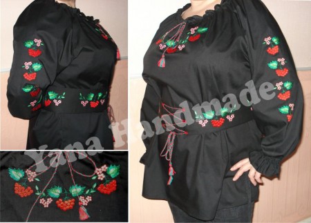 Вишиванка жіноча чорна - Калина